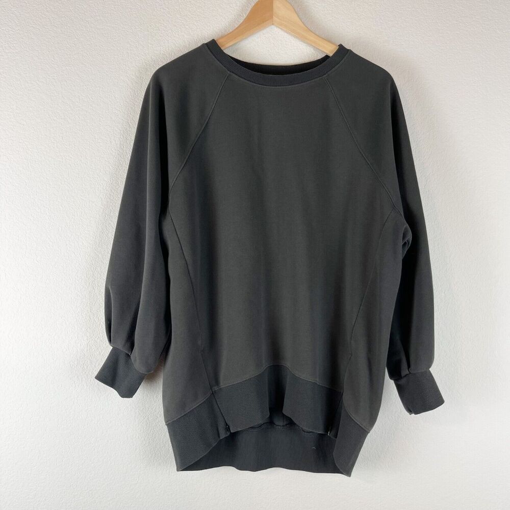 American Holic Sweatshirt Womens Medium Gray Slouchy Modern Minimalist Oversized